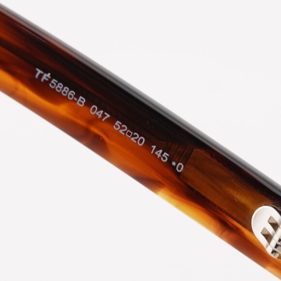 Tom Ford FT5886-B 047 Eyeglasses Light Brown 52mm Square Frame, Blue Light Block - Picture 5 of 10